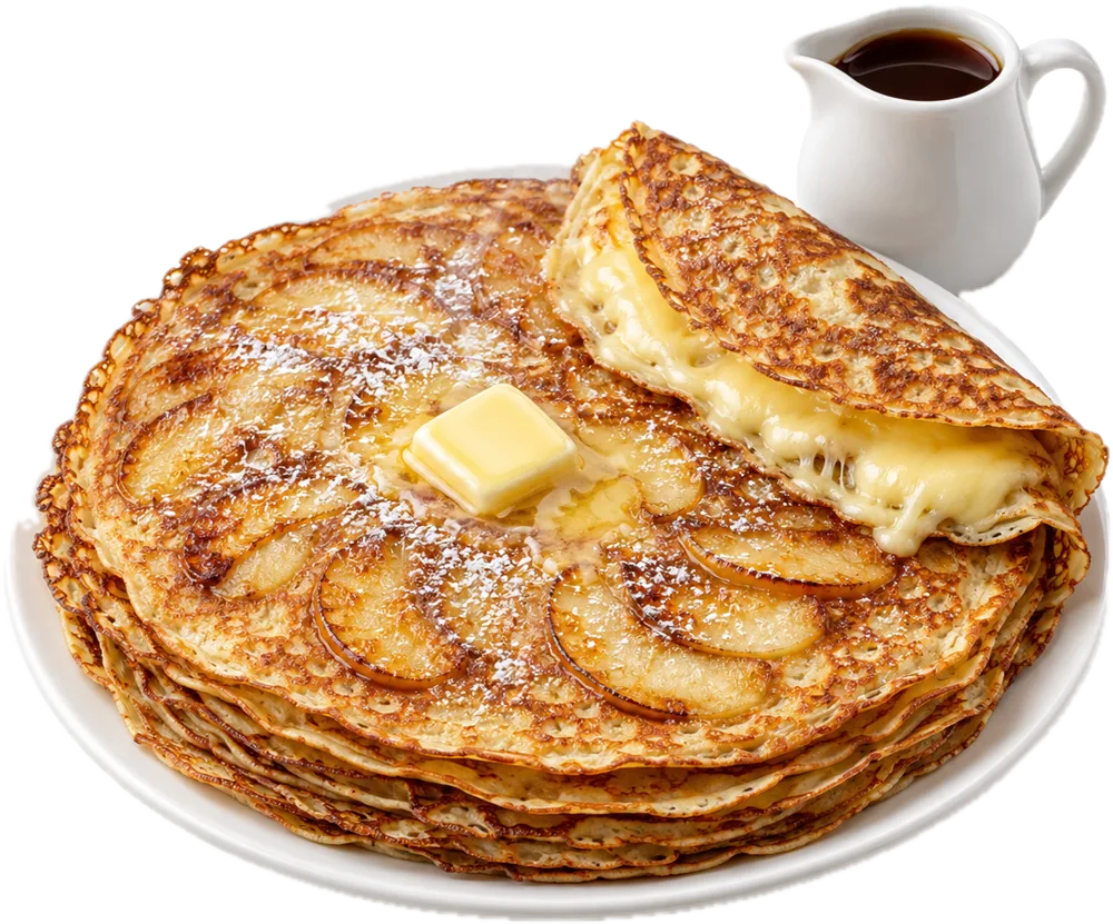 Pannenkoeken met appel of kaas